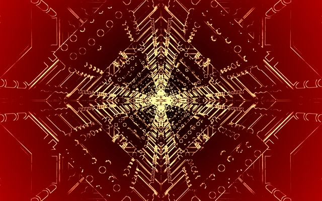 Golden Symmetrical Neon Tunnel VJ Loop 16:10 MacBook 60fps Screensaver