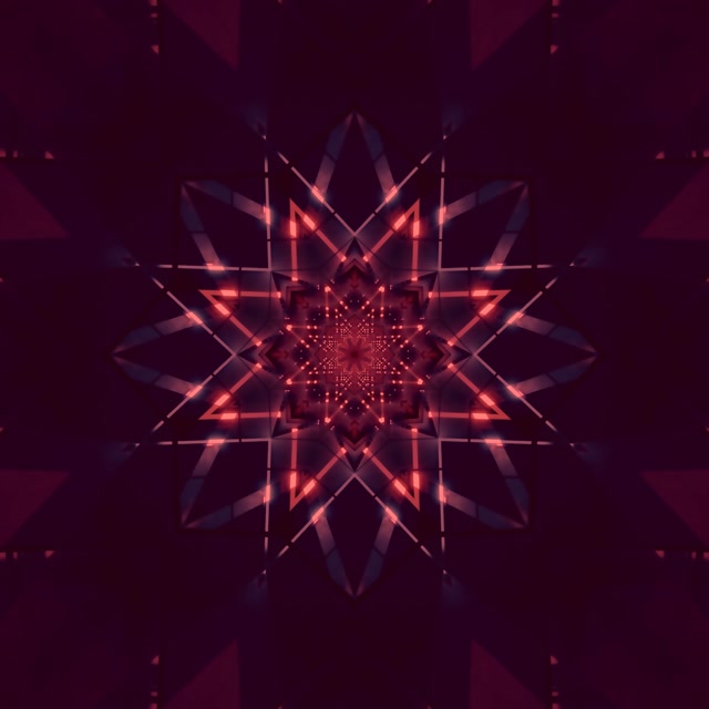 อุโมงค์นีออน Star Kaleidoscope VJ Loop 1:1 Square 60fps Screensaver