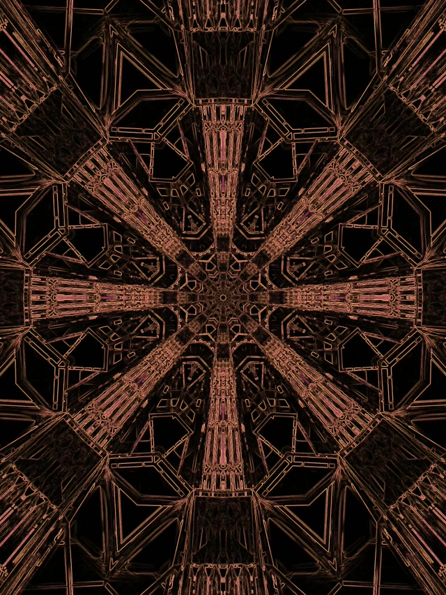 ทองแดงแฟรกทัลไครสอุโมงค์นีออน VJ Loop 3:4 ไอแพดพอร์เทรต 60fps สกรีนเซฟเวอร์