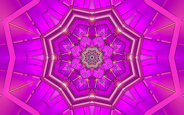 Neon Tunnel Pink Kaleidoscope Star VJ Loop 16:10 MacBook 60fps ตัวรักษาหน้าจอ