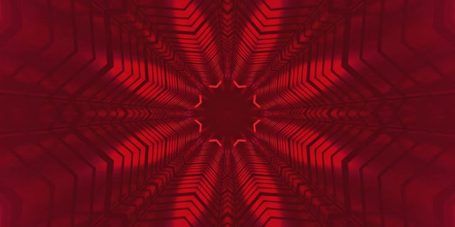 Red Neon Tunnel Kaleidoscope Burst VJ Loop 2:1 Univisium 60fps ตัวรักษาหน้าจอ