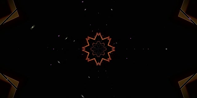 Neon Tunnel Kaleidoscope Star VJ Loop 2:1 Univisium 60fps Screensaver