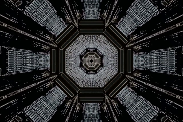 Neon Tunnel Screensaver 3:2 Surface 60fps Geometric Octagon VJ Loop Black White ไทย