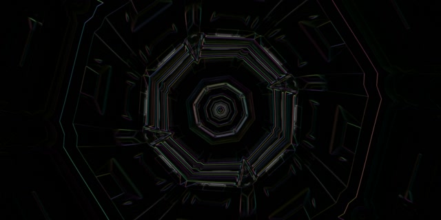 Octagonal Neon Tunnel Vortex Loop | 2:1 Univisium 60fps Screensaver