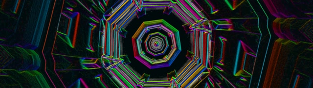 Octagonal Neon Tunnel VJ Loop 32:9 Ultrawide 60fps Screensaver