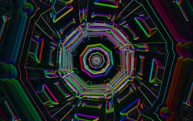 Neon Tunnel Octagon Vortex | 16:10 MacBook 60fps Screensaver VJ Loop