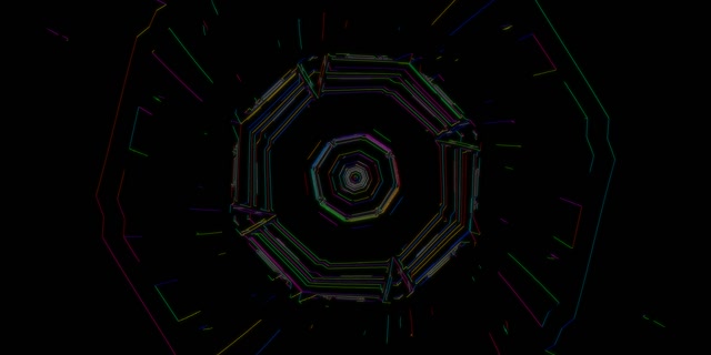 Concentric Octagon Neon Tunnel VJ Loop 2:1 Univisium 60fps Screensaver