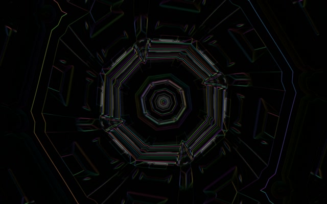 Neon Tunnel Octagonal Vortex Loop 16:10 Macbook 60fps Screensaver VJ Animation