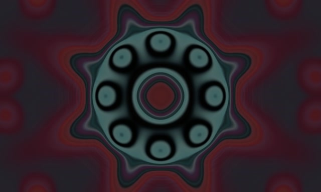 Rotating Teal Gear Neon Tunnel 5:3 Wide 60fps VJ Loop Screensaver