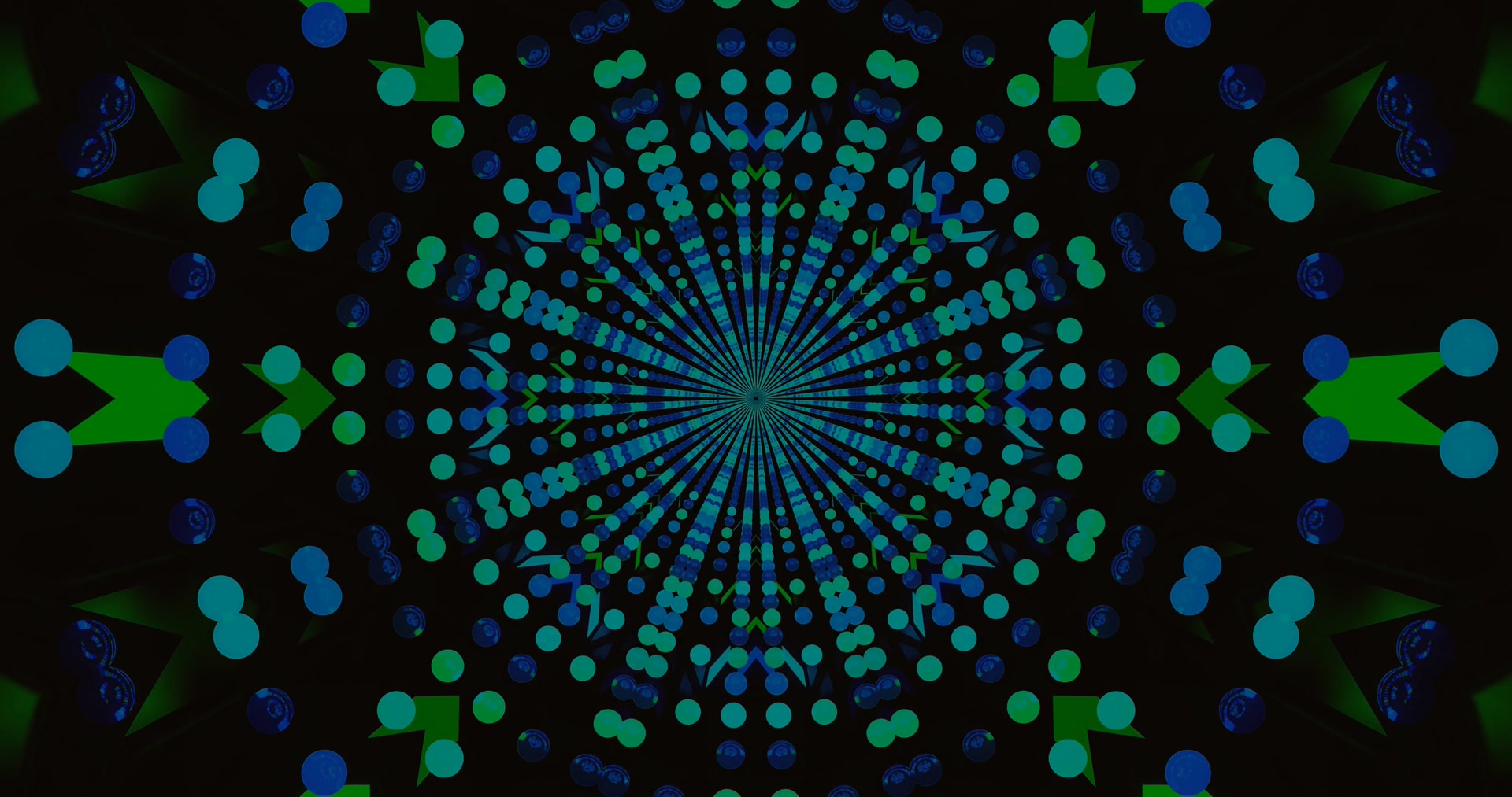 Neon Tunnel Blue Green Dots Screensaver 4K UHD 60fps VJ Loop