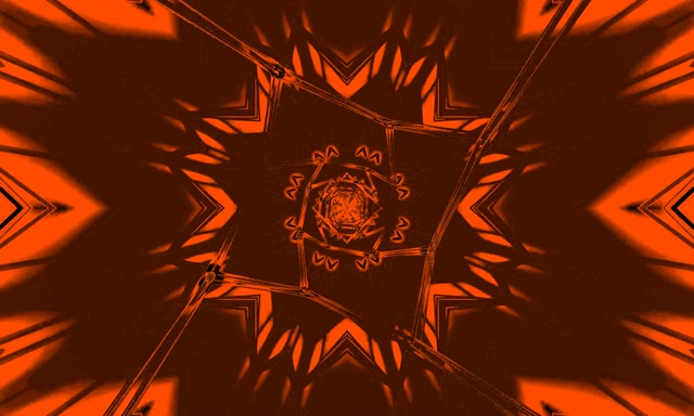 Red Fractal Star Neon Tunnel VJ Loop 5:3 Wide 60fps Screensaver