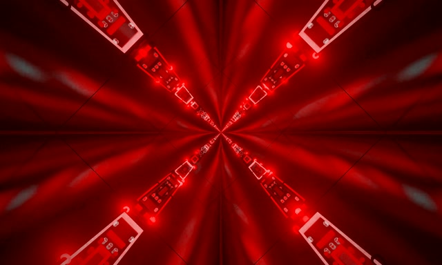 Red Neon อุโมงค์นีออน VJLoops 5:3 Wide 60fps Screensaver Radial Burst