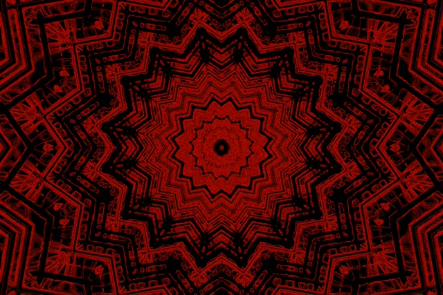 ดาวแดง Kaleidoscope อุโมงค์นีออน Vj Loop 3:2 Surface 60fps Screensaver