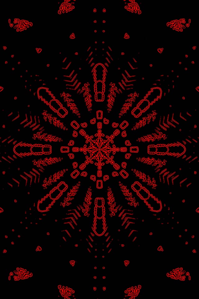 แดง Fractal Kaleidoscope อุโมงค์นีออน 2:3 Photo Portrait 60fps Screensaver Vj Loop