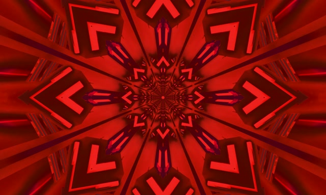 แดง Fractal Kaleidoscope อุโมงค์นีออน Vj Loop 5:3 Wide 60fps Screensaver