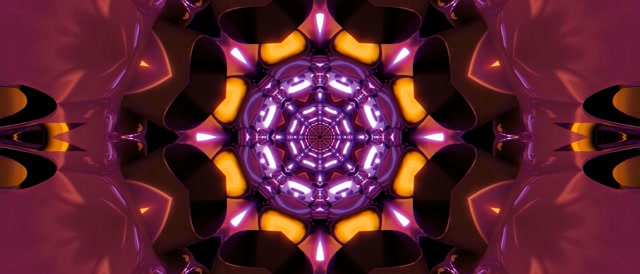 Purple Neon Tunnel Kaleidoscope 21:9 Ultrawide 60fps ตัวรักษาหน้าจอ Windows PC Vj Loop