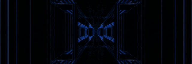 Blue Neon อุโมงค์นีออน Symmetrical Corridor VJLoops 3:1 Triple Wide 60fps Screensaver