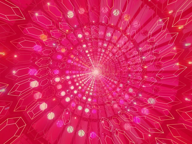 อุโมงค์นีออนคริสตัลชมพู Vortex Screensaver 4:3 Classic 60fps VJLoops