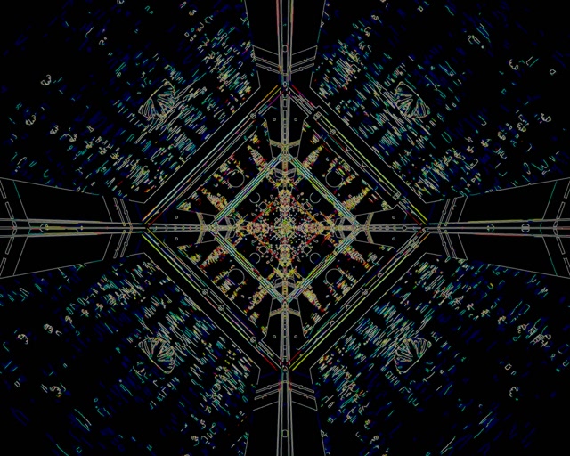 อุโมงค์นีออน Screensaver 5:4 industrial 60fps VJ Loop น้ำเงิน Geometric มืด