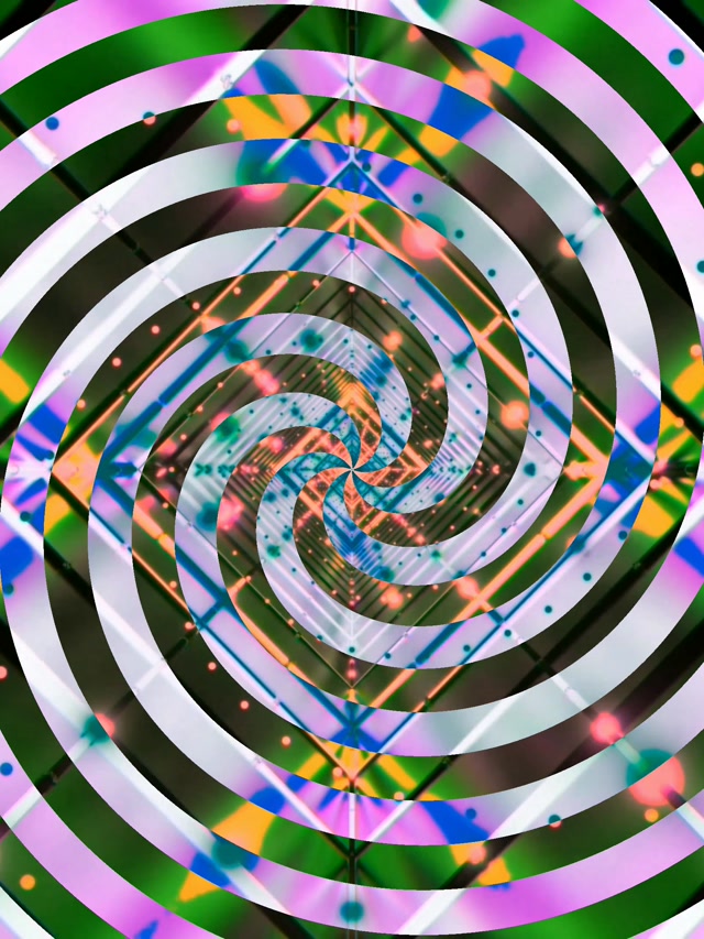 อุโมงค์นีออน หมุนวนเกลียว 3:4 iPad Portrait 60fps Screensaver VJ Loop
