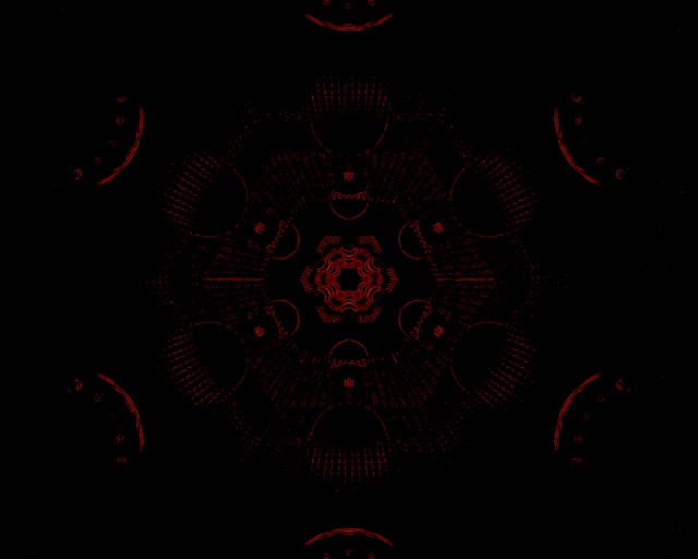 แดง เฟรกทัล มันดาลา อุโมงค์นีออน 5:4 industrial 60fps VJLoops screensaver