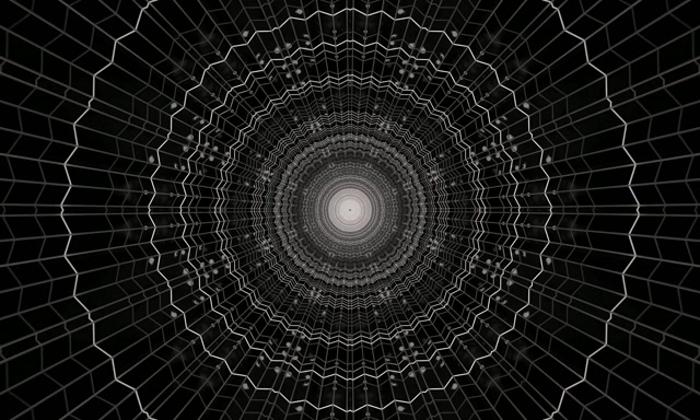 VJ Loop อุโมงค์นีออน วอร์เท็กซ์ใยแมงมุม 5:3 wide 60fps สกรีนเซฟเวอร์