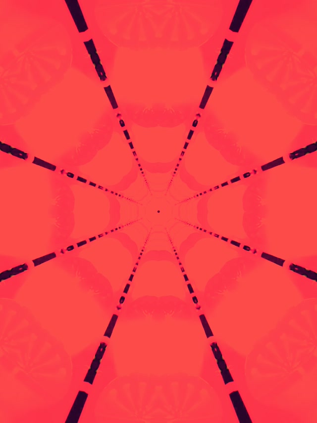 อุโมงค์นีออน Kaleidoscope ใยแมงมุมสีแดง VJ Loop 3:4 iPad Portrait 60fps Screensaver