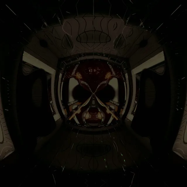 1:1 Square 60fps Neon Tunnel Screensaver - Red Geometric Vortex VJ Loop