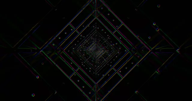 Neon Tunnel 4K UHD 60FPS Screensaver VJ Animation Colorful Squares