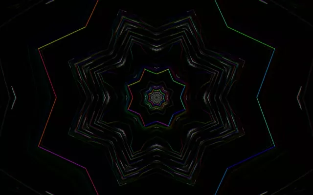 Neon Tunnel Fractal Kaleidoscope VJ Loop 16:10 MacBook 60fps Screensaver