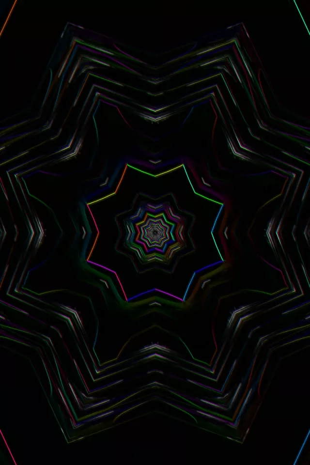 Neon Tunnel Kaleidoscope 60fps 2:3 Portrait Screensaver VJ Loop