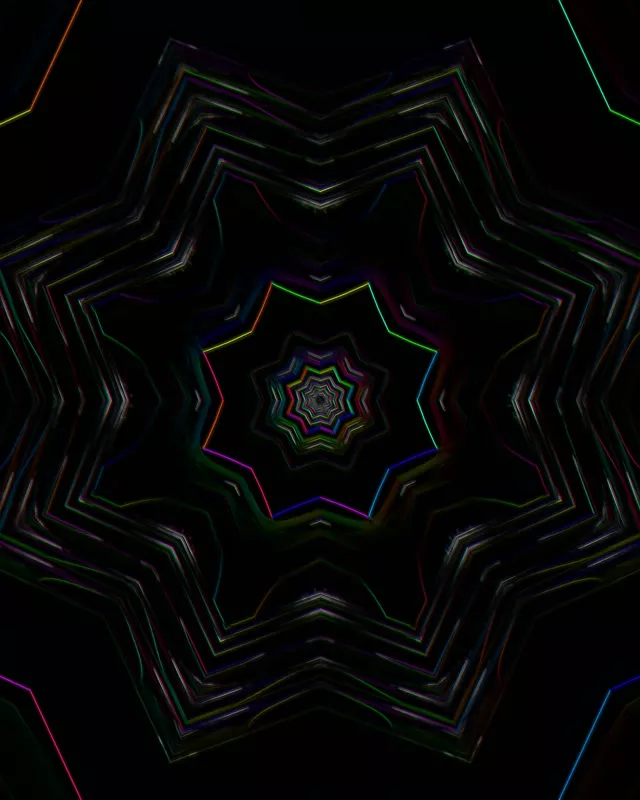 Neon Tunnel Kaleidoscope VJ Loop 60fps 4:5 Instagram Screensaver