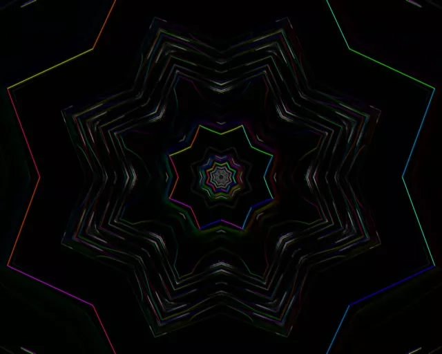 5:4 Industrial Neon Tunnel Kaleidoscope 60fps Screensaver VJ Loop