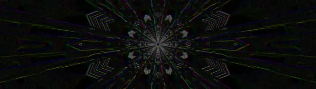 32:9 Ultrawide Neon Tunnel Kaleidoscope VJ Loop 60fps Screensaver