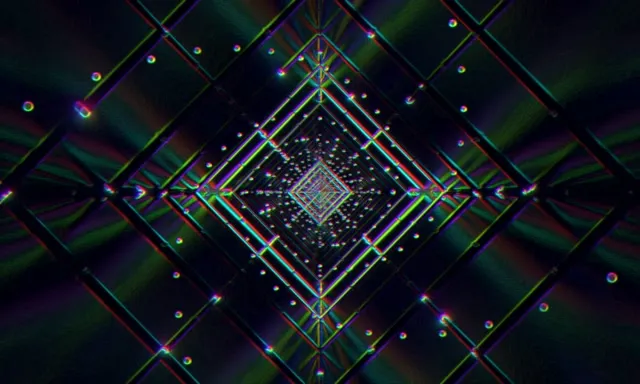 Neon Tunnel VJ Loop - 5:3 Wide 60fps Screensaver | Pulsating Diamond Vortex