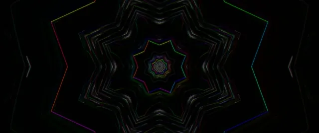 Neon Tunnel Kaleidoscope Screensaver 60fps 2.39:1 Cinemascope VJ Loop