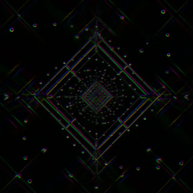 Neon Tunnel VJ Loop 1:1 Square 60fps Pulsating Diamond Vortex Screensaver