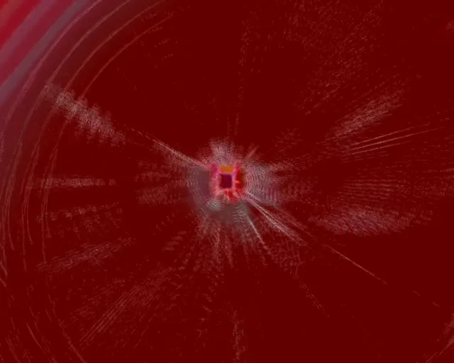 5:4 Industrial Neon Tunnel VJ Loop 60fps Pulsating Red Vortex Screensaver