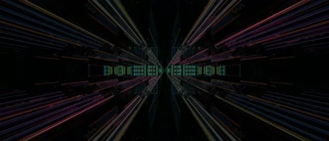 Neon Tunnel VJ Loop 21:9 Ultrawide 60fps Screensaver Glowing Lines