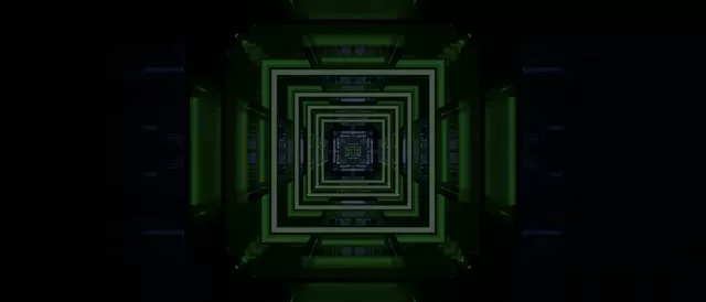 Neon Tunnel VJ Loop 21:9 Ultrawide 60fps Screensaver Glowing Square Vortex