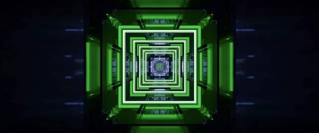Neon Tunnel Concentric Squares VJ Loop 2.39:1 Cinemascope 60fps Screensaver