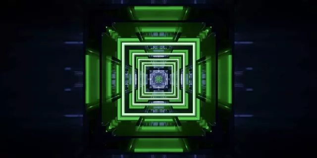 Neon Tunnel Pulsating Square Vortex VJ Loop 2:1 Univisium 60fps Screensaver