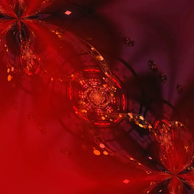 Pulsating Red Neon Tunnel 1:1 Square 60fps Screensaver VJ Loop