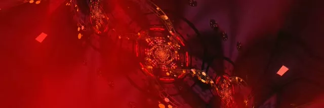 Neon Tunnel Pulsating Red Vortex | 3:1 Ultrawide | 60fps VJ Loop Screensaver