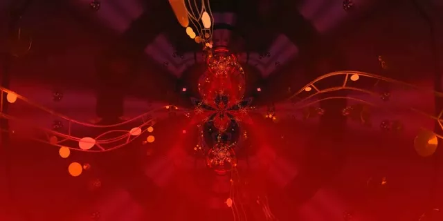 Red Pulsating Orb Neon Tunnel VJ Loop 2:1 Univisium 60fps Screensaver