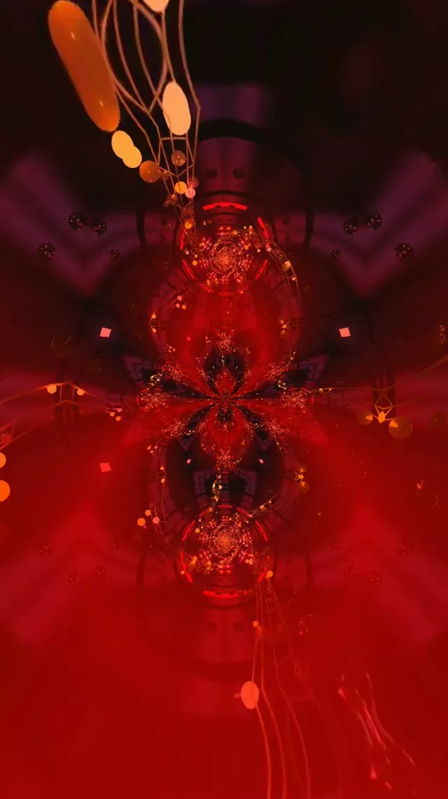 Red Pulsating Neon Tunnel | 9:16 Reels 60fps Screensaver VJ Loop