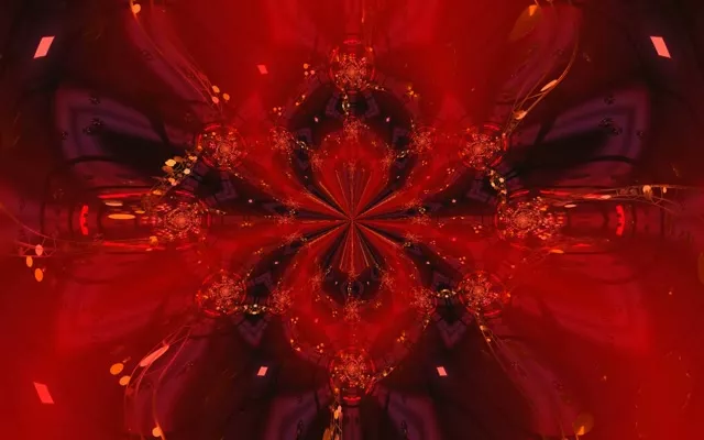 Red Kaleidoscope Neon Tunnel VJ Loop 16:10 MacBook 60fps Screensaver