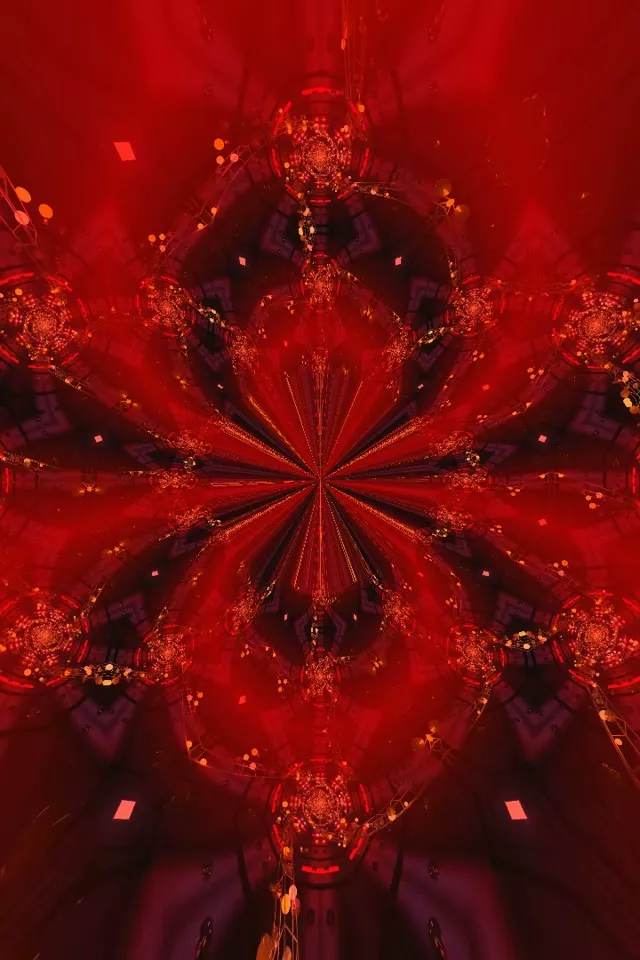 Pulsating Red Neon Tunnel | 2:3 Portrait | 60fps VJ Loop Screensaver