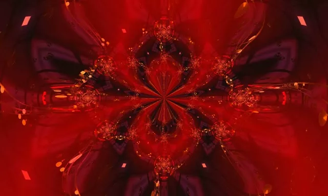 Red Kaleidoscope Neon Tunnel 5:3 Wide 60fps VJ Loop Screensaver