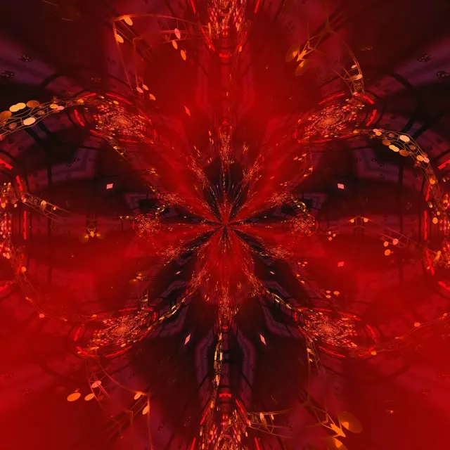 Red Radiant Kaleidoscope Burst Neon Tunnel 1:1 Square 60fps Screensaver VJ Loop